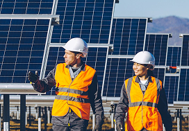 Equipe da Cristal - Engineering, Procurement & Construction em campo de energia solar